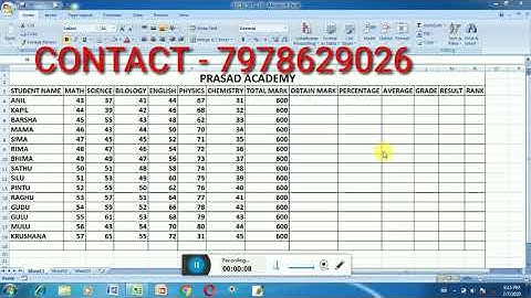 MS-EXCEL DEMO VIDEO FOR OSSSC JR. CLERK