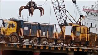 বিশাল জাহাজ থেকে রড খালাস | Ship Cargo Unloading System