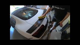 Audi R8 V10 Coupe German Rush Carbon Wing install timelapse