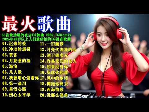 55首最劲爆的夜店DJ舞曲 2025 DJ#Remix: 迟来的爱, 冲动的惩罚, 黄昏, 月亮惹的祸, 海浪, 凡人歌, 第一滴泪, 伤心太平洋 | 2025年40歲以上人士最常聆聽的DJ混音歌曲