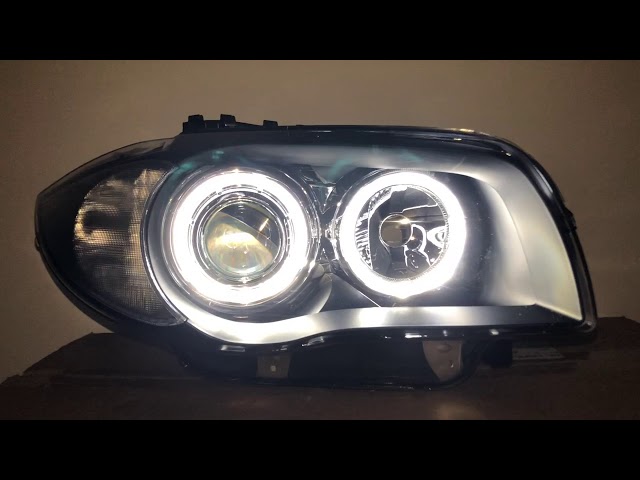 PHARES ANGEL EYES pour BMW E81 E87 04-11 Série 1 noir LED feux de