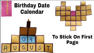 Birthday Date Calendar To Stick On Scrapbook Ideas | Paper Calendar | SS Craft Mantra