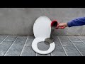 Amazing technique of making a tea table from a toilet . Decorate the corner of the yard to relax