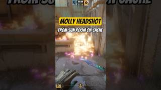 CS2 - Perfect Molly HEADSHOT site B on CACHE from SUN ROOM #cs2 #counterstrike2