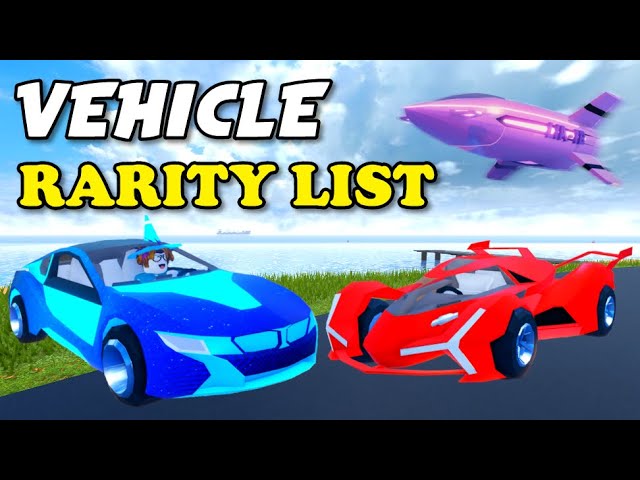 Jailbreak Vehicle RARITY Value List (Roblox Jailbreak) 