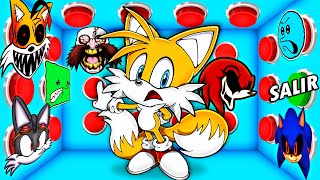 100 BOTONES MISTERIOSOS DE TERROR DE TAILS SOLO 1 PARA ESCAPAR! Ft. @CuadraditoyCirculitoVlogs