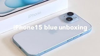 (eng) 아이폰15 블루 언박싱💙 호주 애플 스토어 전색상 비교 iPhone15 blue Unboxing