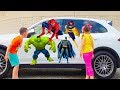 슈퍼 히어로로 변신 알리와 아드리아나 Ali becomes a Superheroes in Kids car story