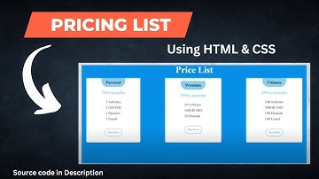 How To Create Pricing Tables Using Html And Css | Vikash Speaks