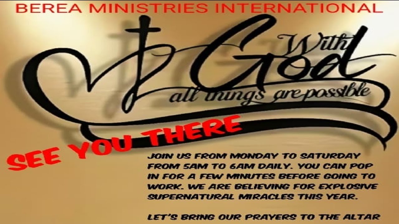 Berea Ministries International | Day 3 | "Bring Our Prayers To The Altar" @ 5am | 21.01.2026