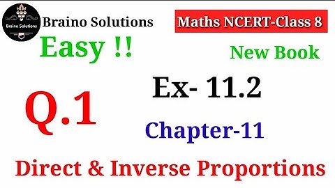 Ex.11.2  Q.1 I Chapter:11 Direct and Inverse Proportions I Ncert Maths Class 8 I Cbse.