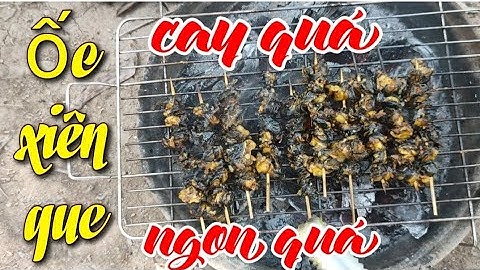 Ốc nướng xiên que siêu cay. món ăn quê.
