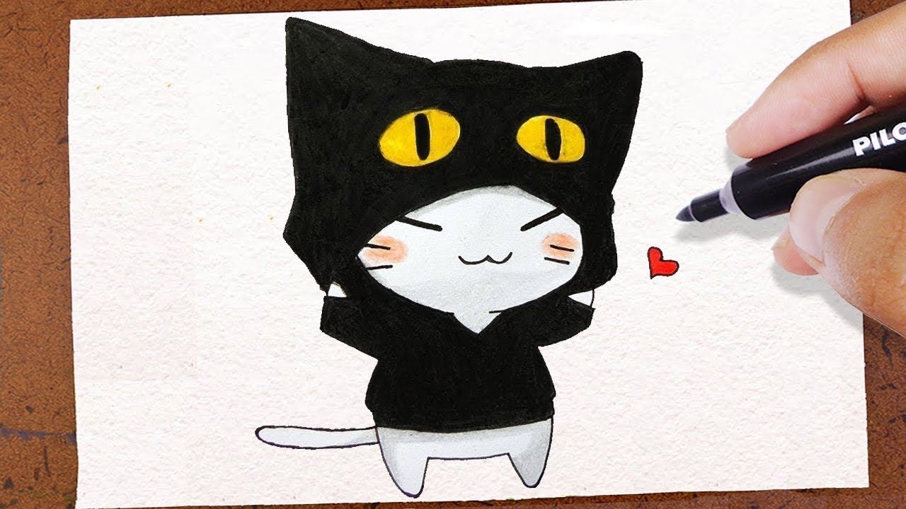 Como Desenhar Gato Kawaii Roupa De Gatinho Youtube