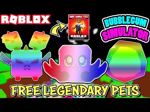 Roblox Live Giving Away Free Legendary Rainbow Pets In Bubblegum Simulator Robux Card - 