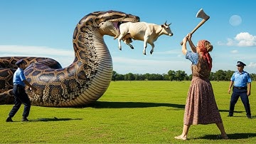 Heroic Rescue Team Saves Brave Mother Cow from Giant Python’s Deadly Coils