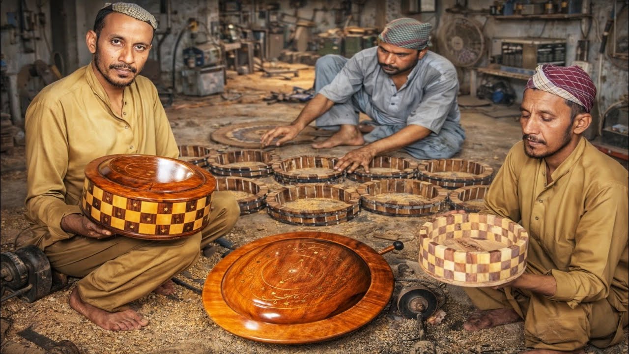 Handmade Wooden Hot Pot Making Process | Skilled Woodworking Craftsmanship