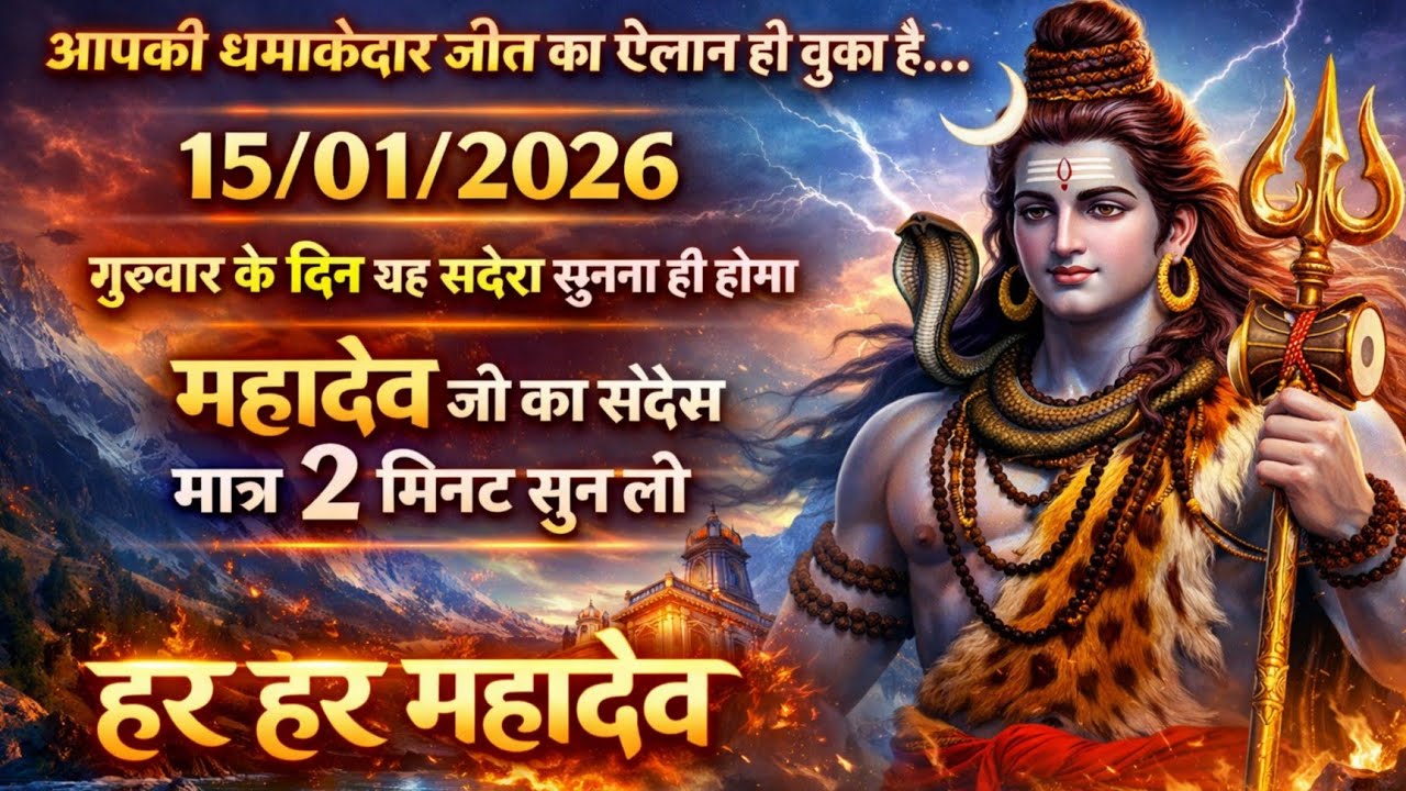 🌈🕉 15जनवरी 2026का महादेव जी का संदेश | जरूर सुनें | Mahadev Message Today 