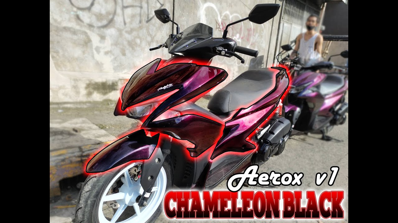 CHAMELEON BLACK & RED | YAMAHA AEROX FULL FAIRINGS | - YouTube