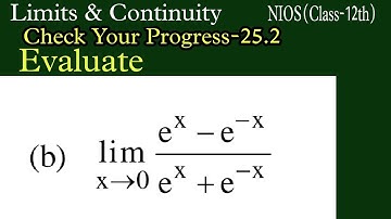 Limits And Continuity||NIOS Class-12th||Check Your Progress-25.2||NIOS Classes||Jack Flick