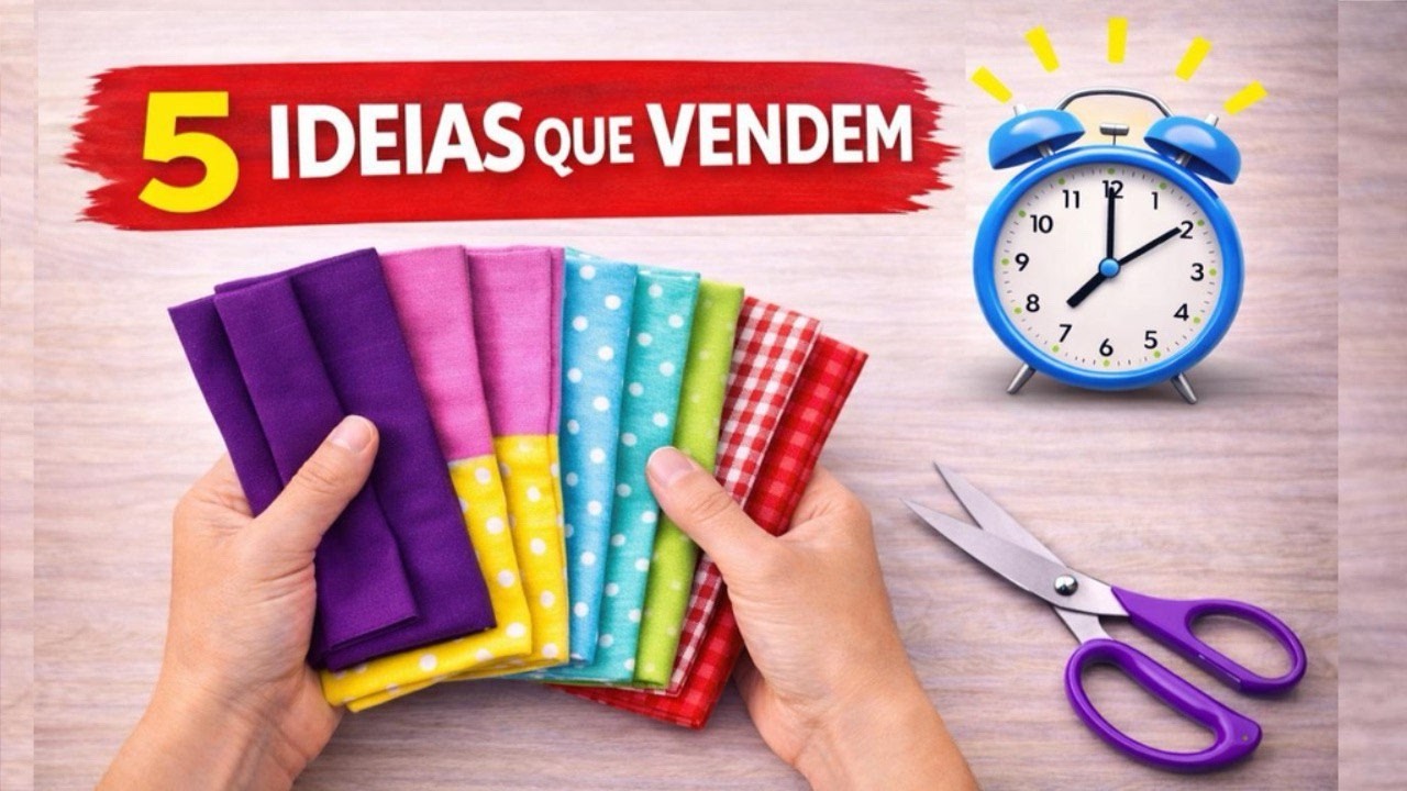 5 Ideias de Costura Fáceis para Fazer e Vender 💰 | Projetos Rápidos em 10 Minutos