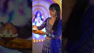 Navratri Day 4 💙 Blue Saree Look | Maa Kushmanda Blessings 🙏✨ #Shorts