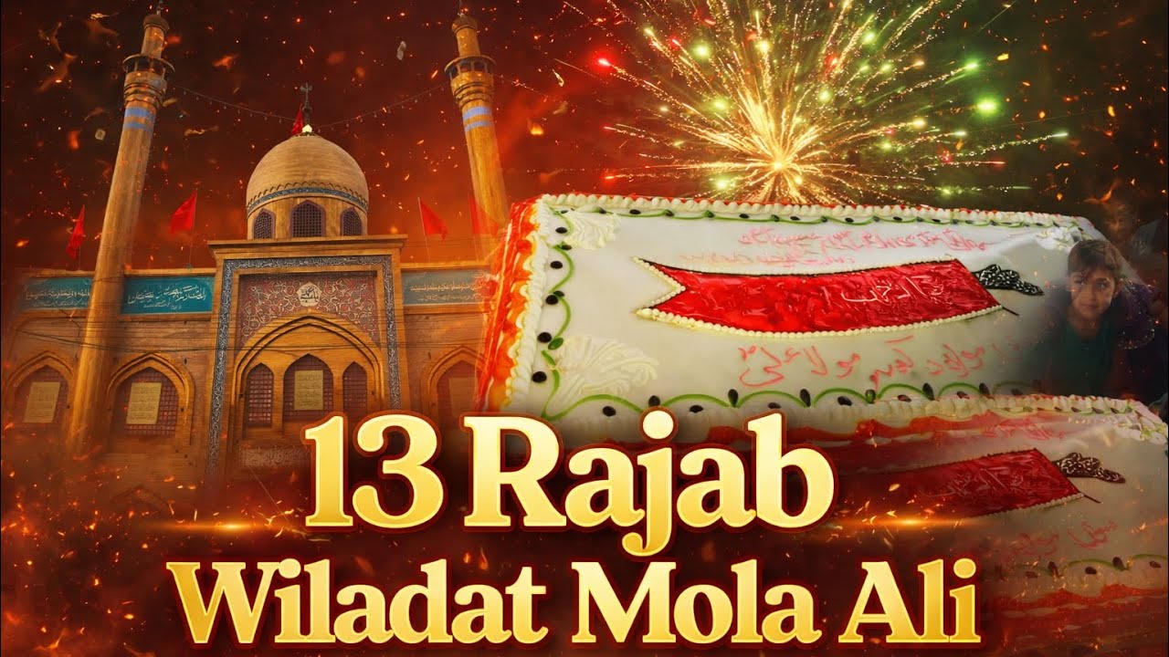 Wiladat-e-Mola Ali (A.S) | 13 Rajab Grand Celebration | Fireworks & Cake