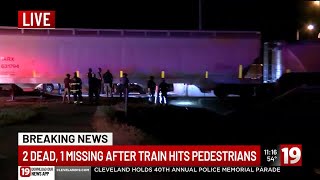 Ohio officials searching river for 5-year-old after train hits multiple pedestrians; 2 dead, 1-ye...