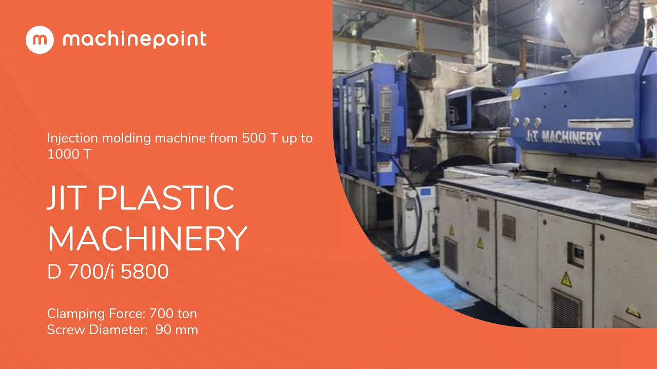 Injection Machine 5800 JIT PLASTIC MACHINERY D 700/i 5800 Injection molding machine from 500 T ...