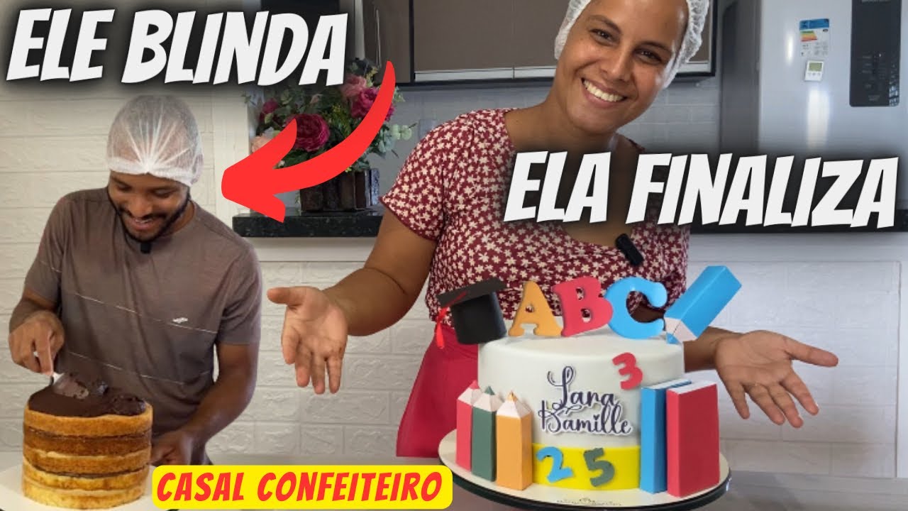 BOLO DE PASTA AMERICANA TRABALHO EM EQUIPE ( marido e mulher )😍