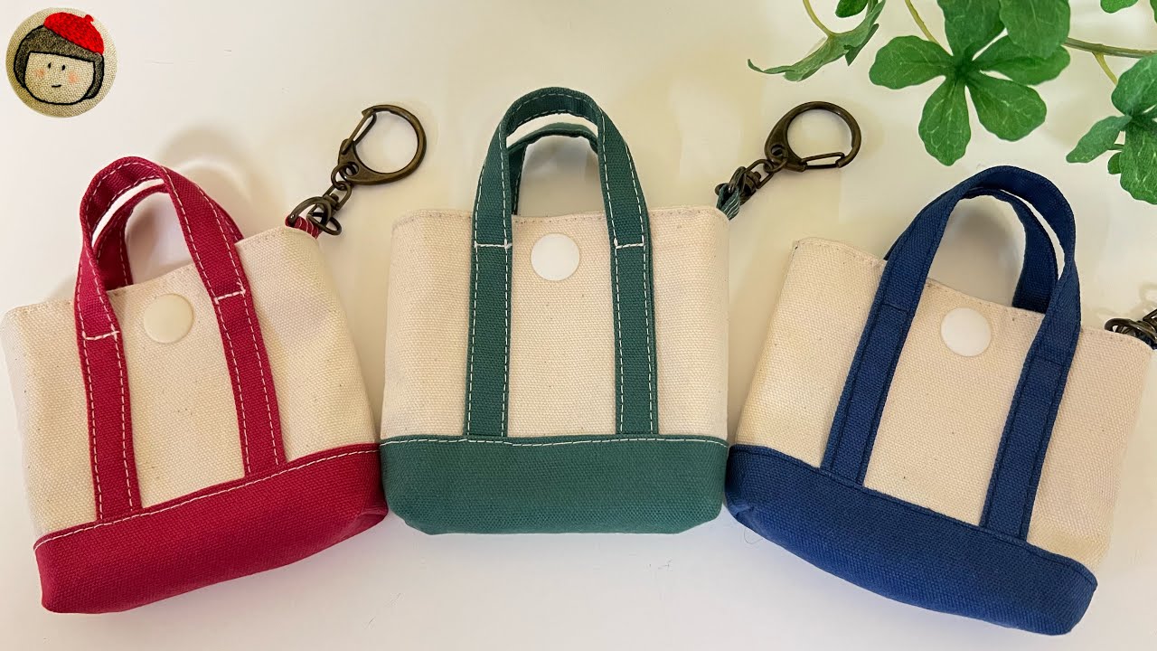 How to make a miniature tote bag (earphone case) - YouTube