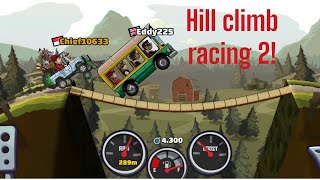School bus race!! Hill climb racing 2 tutorial with friends screenshot 2