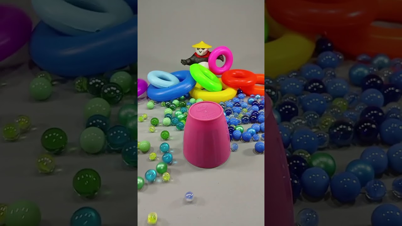 Reverse Marbles Art 🎭 Calming Glass Marbles Sounds and Colourful Background 