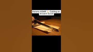 Katana ASMR 📜 Cutting an Ancient Scroll | Relaxing Sounds #shorts