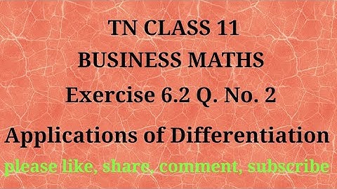 Tn 11 Business maths | exercise 6.2 | q. no.2| chapter 6 |state board |gmrrao maths |