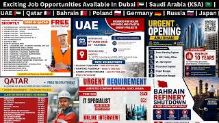 Exciting Jobs In Poland 🇵🇱| Germany 🇩🇪 |Russia 🇷🇺 |Japan 🇯🇵 |Dubai 🇦🇪 |Saudi 🇸🇦 |UAE 🇦🇪 |Qatar 🇶🇦 |