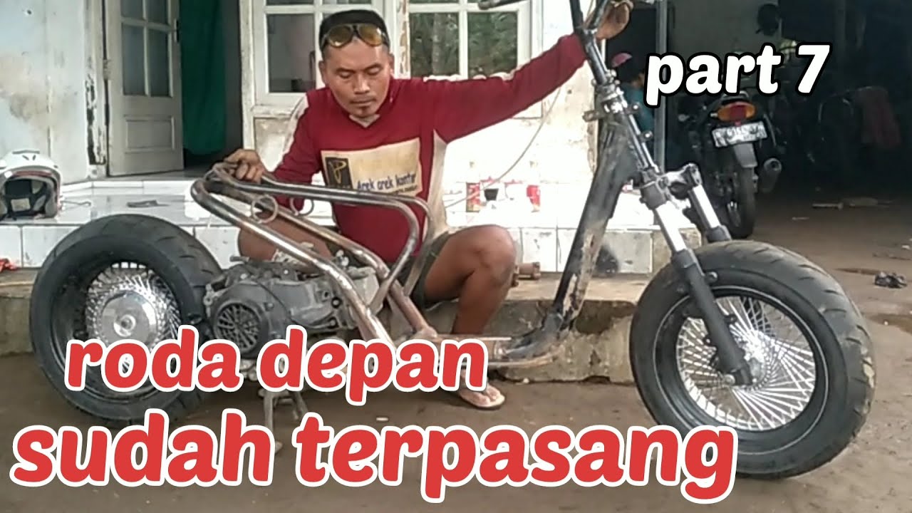 Proses pemasangan shock depan beat custom