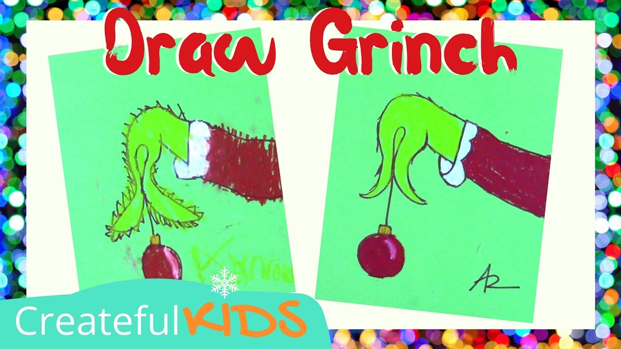 How To Draw The Grinch Holding An Ornament