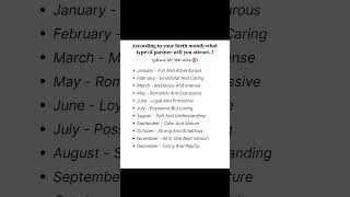 Your month = your personality 😇🔥.   #viral #trending #ytshorts #views #birthmonth #shorts