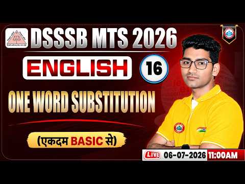 DSSSB MTS English Classes 2026 | One word Substitution | DSSSB MTS English Grammar Rules