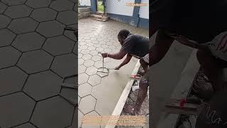 L'empreinte hexagonale : création d'une surface en béton à motifs