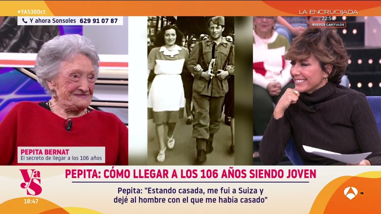 Pepita con 106 años arrasa en el programa Y ahora Sonsoles ANTENA 3 TV.