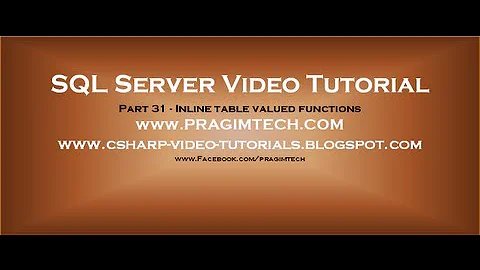 Inline table valued functions in sql server   Part 31
