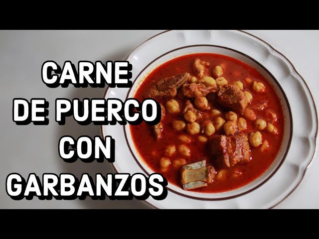 CARNE DE PUERCO CON GARBANZOS EN CHILE GUAJILLO 