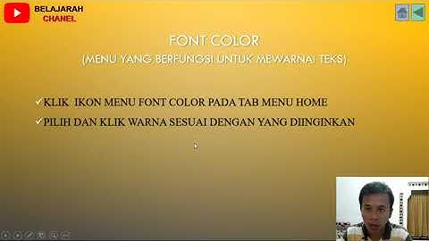 Border Fill Color dan Font Color Pada Microsoft Excel