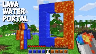 Dont TRY LIGHT this DOUBLE LAVA WATER PORTAL in minecraft ! Lava Water DIMENSION !