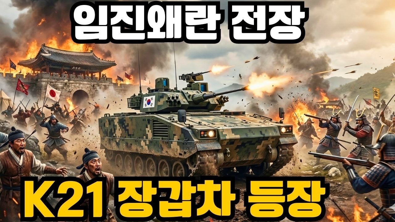시간 이동으로 1592년 조선 전장에 등장한 K21 장갑차 전투