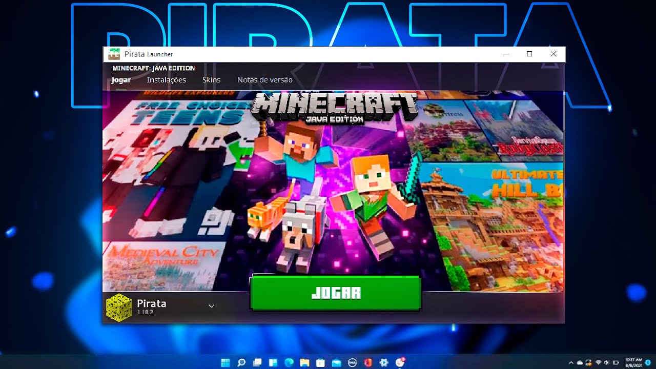 COMO BAIXAR E JOGAR MINECRAFT DE PC GRÁTIS, LAUNCHER PIRATA