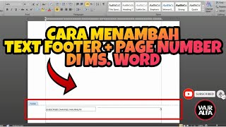 Cara Menambahkan Text Footer Dan Page Number Di Word