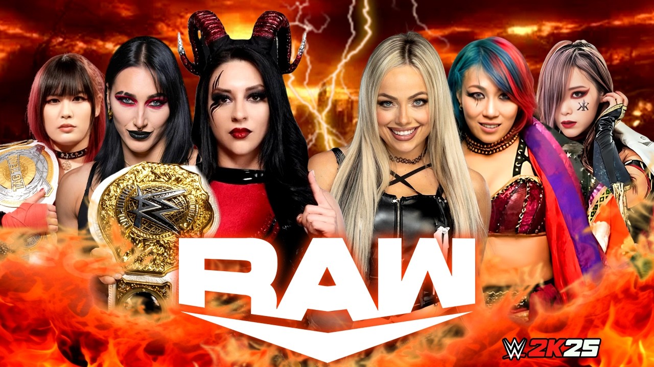 Rhea Ripley Iyo Sky & Stephanie Vaquer vs Asuka Kairi Sane & Liv Morgan WWE Raw on Netflix 19/Feb/26