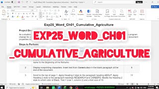 Exp25_Word_Ch01_Cumulative_Agriculture | Word Chapter 1 Cumulative Assessment – Agriculture Project 